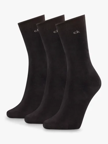 Calvin Klein Emma Roll Top Ankle Socks, Pack of 3 - Black 001 - Female