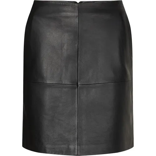 CALVIN KLEIN Essential Leather Mini Skirt - Black