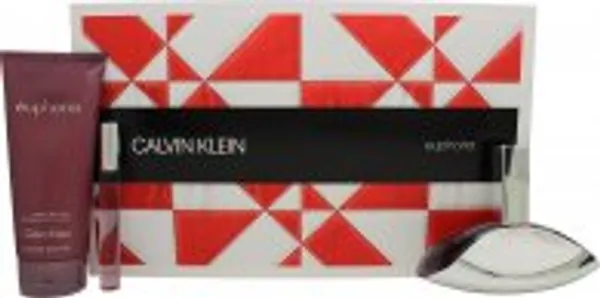 Calvin Klein Euphoria Gift Set 100ml EDP + 10ml Rollerball EDP + 200ml Body Lotion