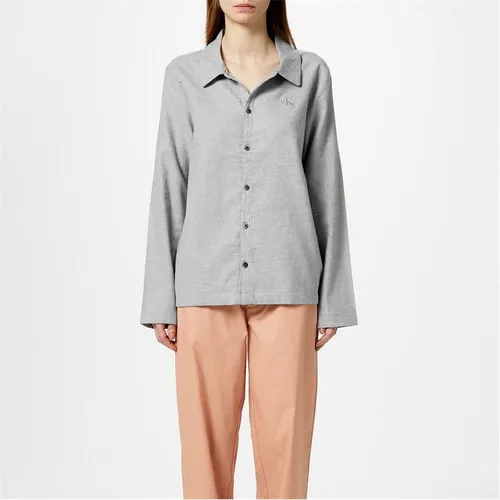 Calvin Klein Flannel Pyjama Top - Grey