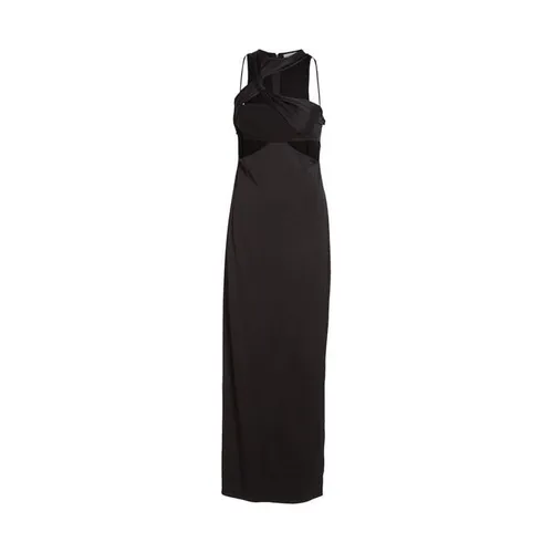 Calvin Klein Front Knot Twist Maxi Dress - Black