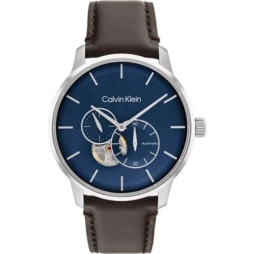 Calvin Klein Gents Calvin Klein Leather Strap Watch - Brown