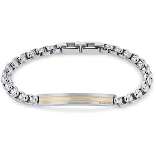 Calvin Klein Gents Calvin Klein stainless steel and grey metal bracelet - Silver