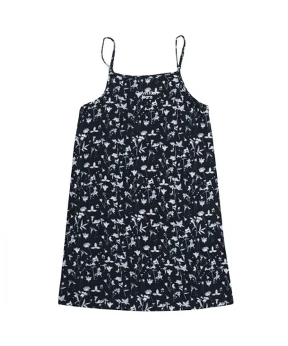Calvin Klein Girls Girl's Junior Floral Slip Dress in Black-White Viscose