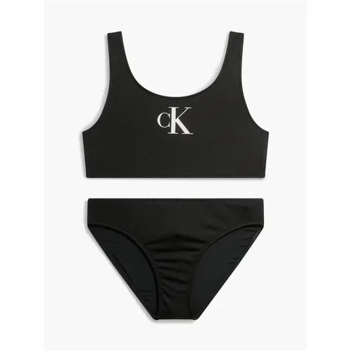 Calvin Klein Girls Monogram Bralette Bikini Set - Black