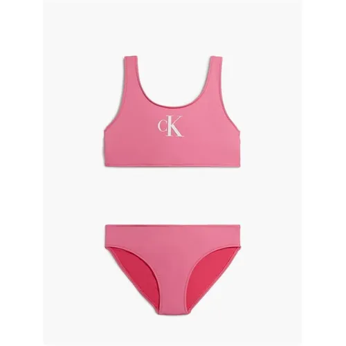 Calvin Klein Girls Monogram Bralette Bikini Set - Pink