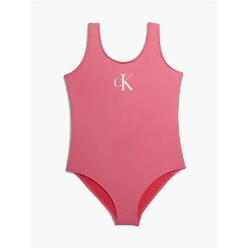 Calvin Klein Girls Monogram Swimsuit - Pink