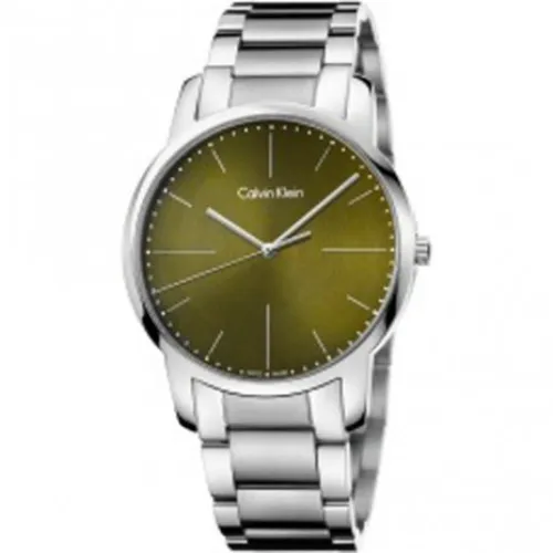 Calvin Klein , Green Quartz Women`s Watch - K2G2G14L City ,Gray female, Sizes: ONE SIZE