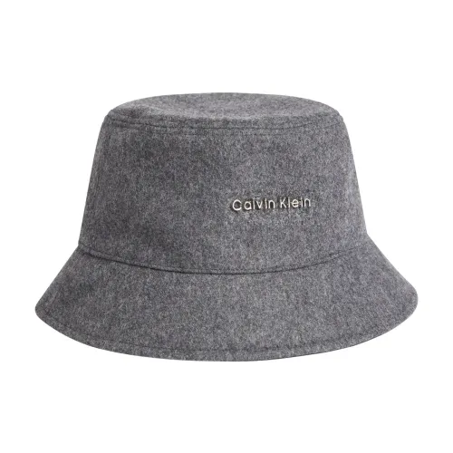 Calvin Klein , Grey Bucket Hat for Women ,Gray female, Sizes: ONE