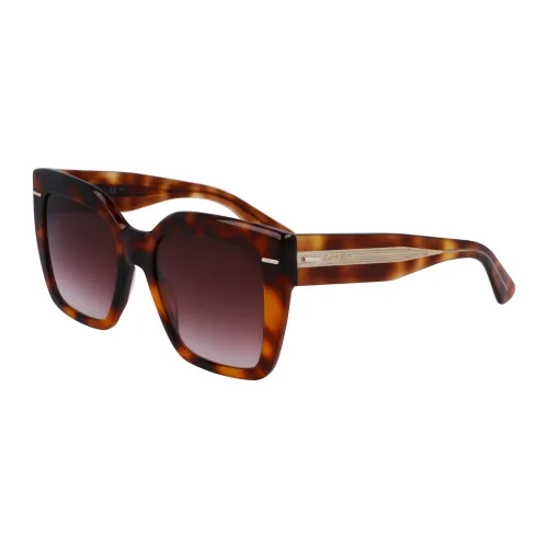 Calvin Klein , Havana/Brown Shaded Sunglasses ,Brown female, Sizes: