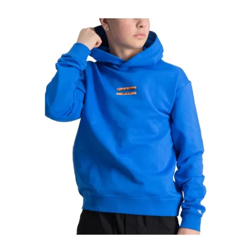 Calvin Klein , High-Quality Boys` Sweatshirt ,Blue male, Sizes: