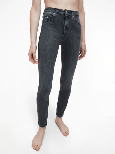 Calvin Klein High Rise Monogram Skinny Jeans - Grey - Female