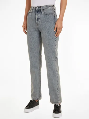 Calvin Klein High Rise Straight Cut Jeans - Grey - Female