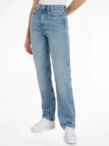 Calvin Klein High Rise Straight Leg Jeans, Light Blue - Light Blue - Female