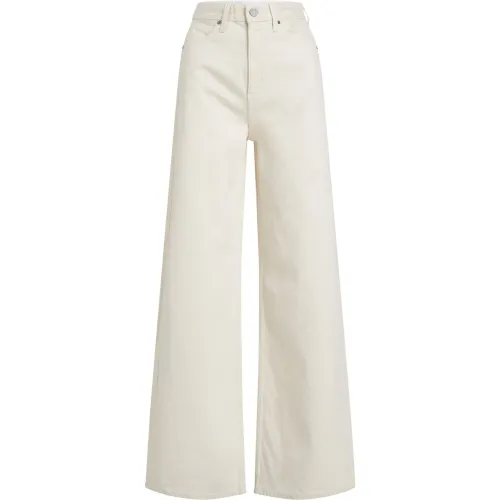 Calvin Klein , High Rise Wide Leg Women Pants ,White female, Sizes: