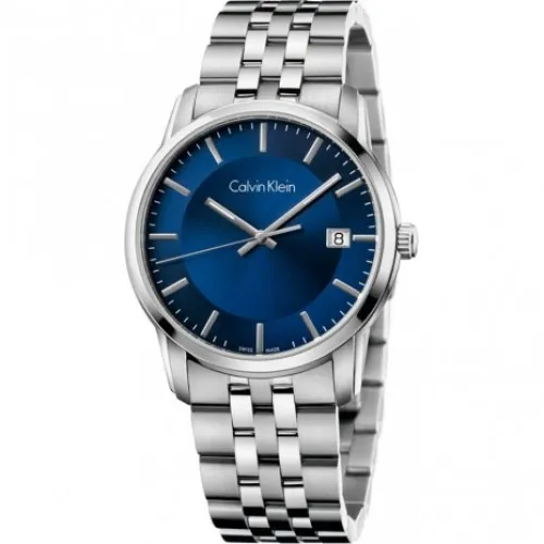 Calvin Klein , Infinity Quartz Watch - Blue Dial, Stainless Steel Strap ,Gray female, Sizes: ONE SIZE