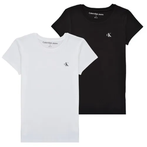 Calvin Klein Jeans  2-PACK SLIM MONOGRAM TOP  girls's Children's T shirt in Multicolour