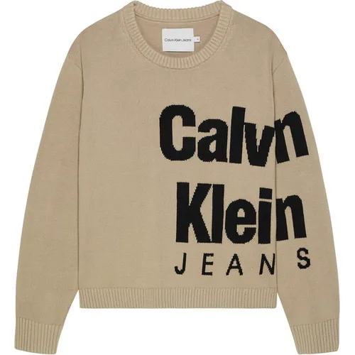 Calvin Klein Jeans Blown-Up Logo Layers Sweater - Brown