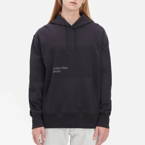 Calvin Klein Jeans Blurred Coloured Address Cotton-Blend Hoodie