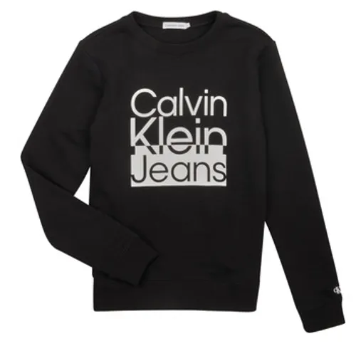 Calvin Klein Jeans  BOX LOGO SWEATSHIRT  boys's Children's sweatshirt in Black