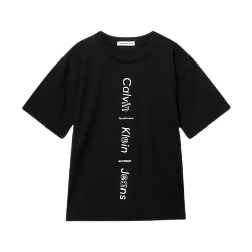 Calvin Klein Jeans , Casual Cotton Tee Shirt ,Black male, Sizes: