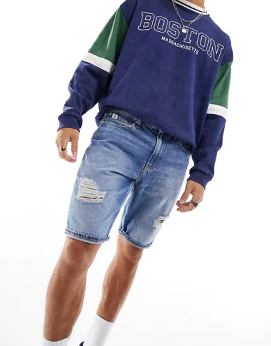 Calvin Klein Jeans cc regular denim shorts in light wash blue