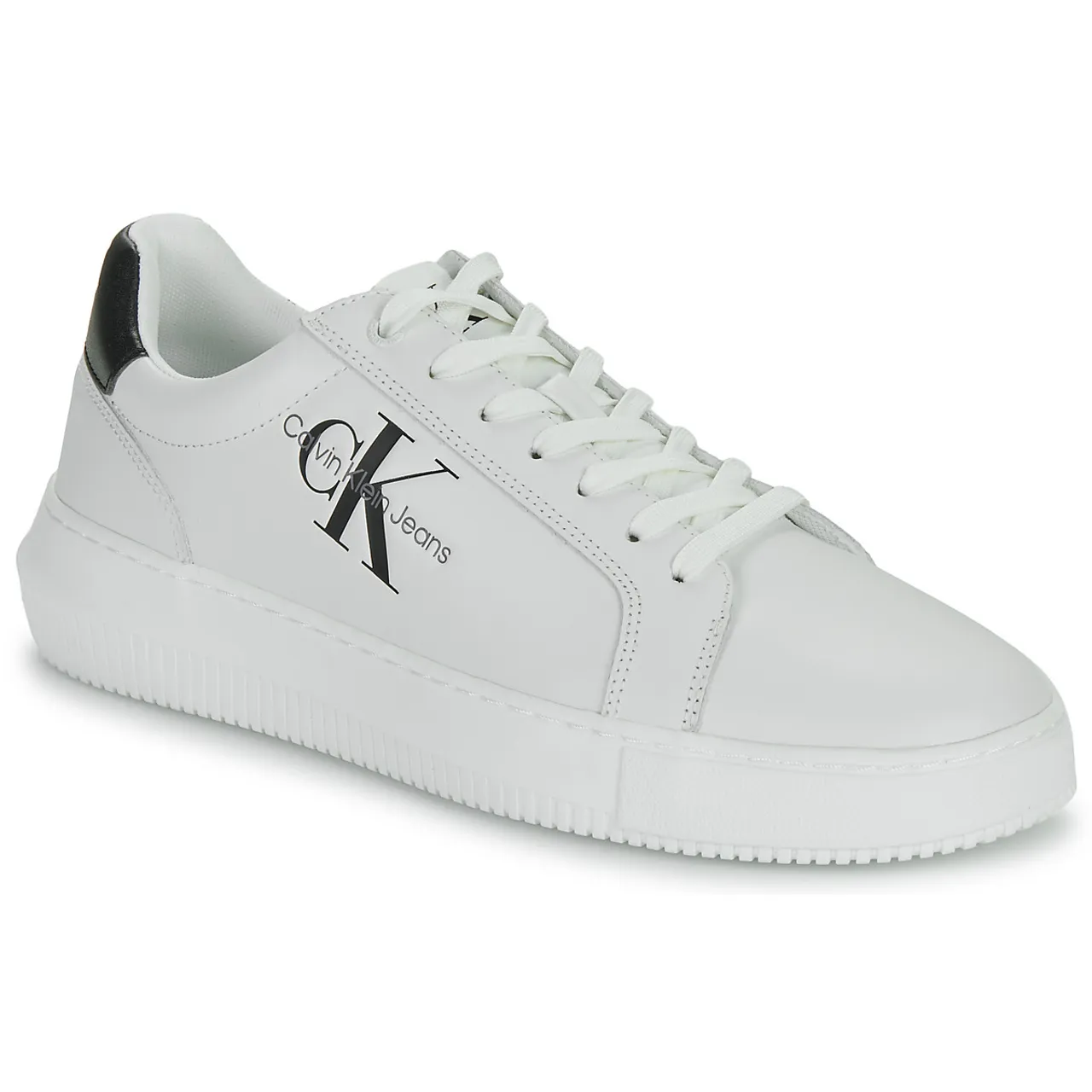 Calvin Klein Jeans  CHUNKY CUPSOLE MONO LTH  men's Shoes (Trainers) in White