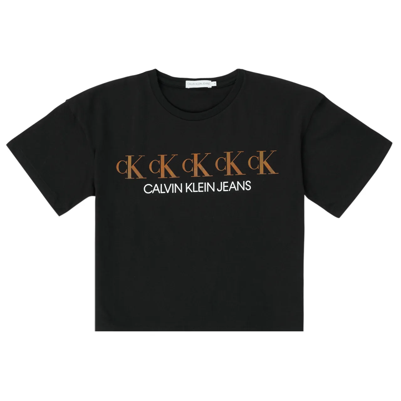 Calvin Klein Jeans  CK REPEAT FOIL BOXY T-SHIRT  girls's Children's T shirt in Black