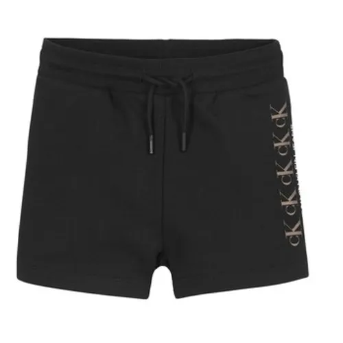 Calvin Klein Jeans  CK REPEAT FOIL KNIT SHORTS  girls's Children's shorts in Black