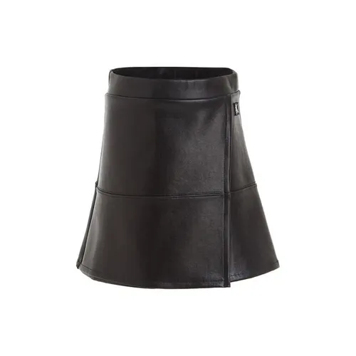 Calvin Klein Jeans Coated Spacer Wrap Skirt - Black