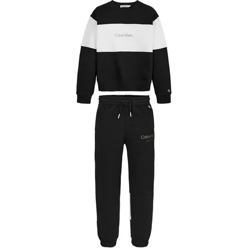 Calvin Klein Jeans Colour Block Tracksuit Set - Black