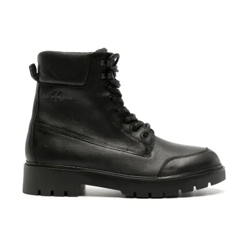 Calvin Klein Jeans , Combat laceup booties ,Black male, Sizes: