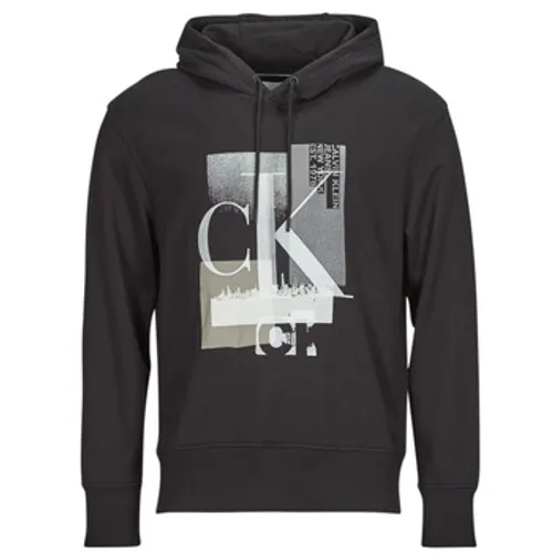 Calvin Klein Jeans  CONNECTED LAYER LANDSCAPE HOODIE  men's Sweatshirt in Black