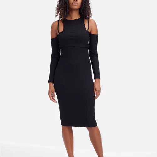 Calvin Klein Jeans Double-Layer Ribbed-Jersey Dress