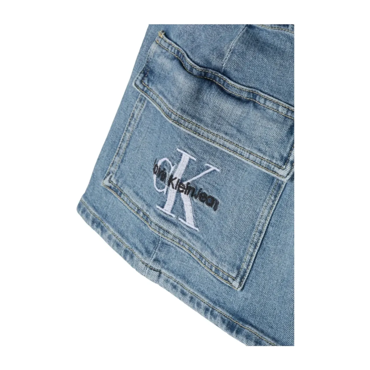 Calvin Klein Jeans , Embroidered Logo Denim Skirt ,Blue female, Sizes: