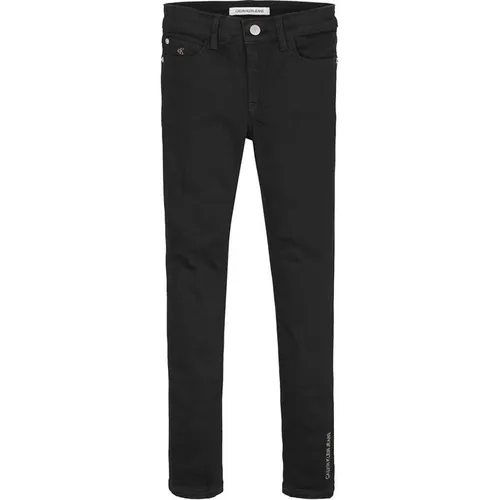 Calvin Klein Jeans Embroidered Skinny Jeans Girls - Black