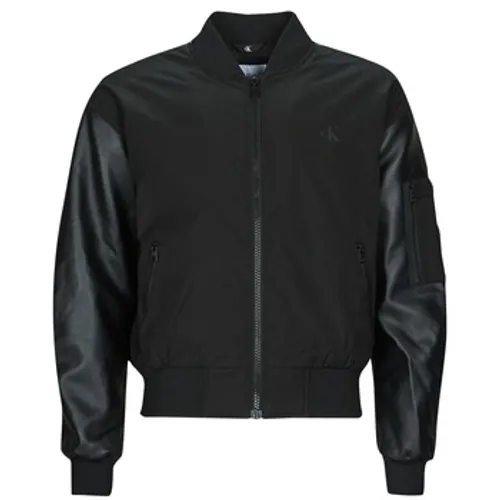 Calvin Klein Jeans  FAUX LEATHER BOMBER JACKET  men's Jacket in Black