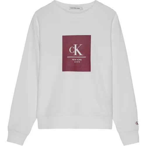 Calvin Klein Jeans Foil Logo Future Sweatshirt - White