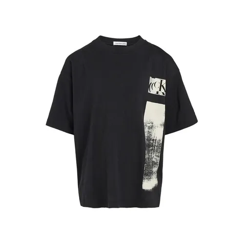 Calvin Klein Jeans Glitched Monogram T-Shirt Junior - Black
