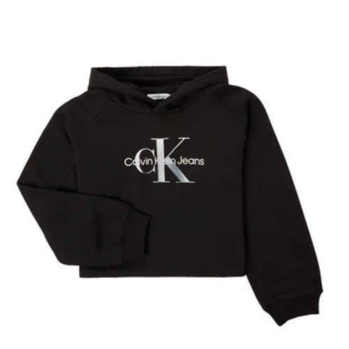 Calvin Klein Jeans  GRADIENT MONOGRAM HOODIE  girls's Children's Sweatshirt in Black