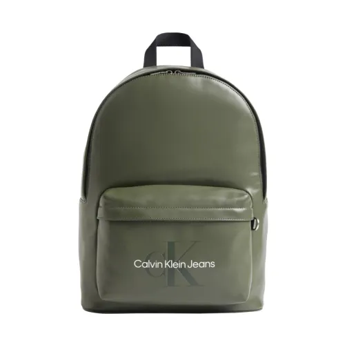 Calvin Klein Jeans , Green Monogram Campus Backpack ,Green male, Sizes: ONE SIZE