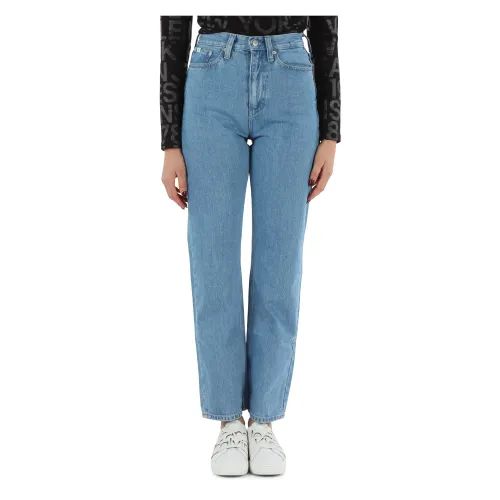 Calvin Klein Jeans , High Rise Straight Jeans ,Blue female, Sizes: