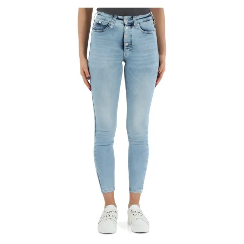 Calvin Klein Jeans , High Rise Super Skinny Ankle Jeans ,Blue female, Sizes: