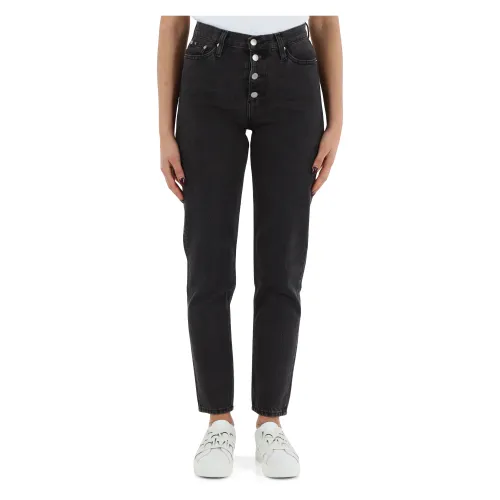 Calvin Klein Jeans , High Waist Mom Fit Jeans ,Black female, Sizes: