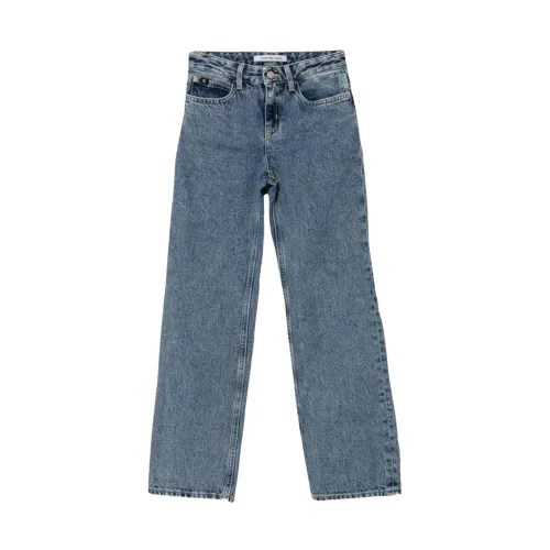 Calvin Klein Jeans , High-waisted Flared Denim Jeans ,Blue male, Sizes: