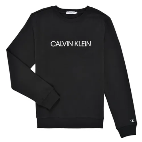 Calvin Klein Jeans  INSTITUTIONAL LOGO SWEATSHIRT  boys's Children's sweatshirt in Black