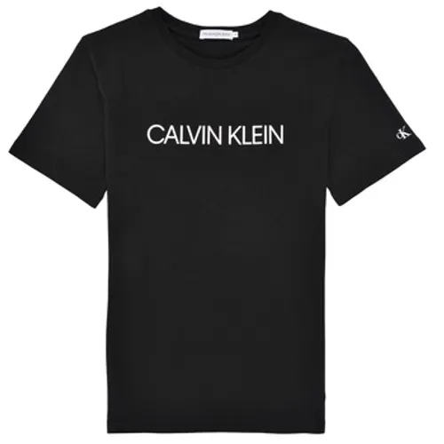 Calvin Klein Jeans  INSTITUTIONAL T-SHIRT  boys's Children's T shirt in Black