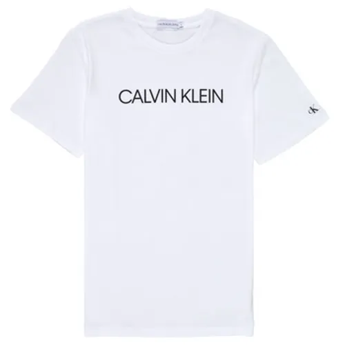 Calvin Klein Jeans  INSTITUTIONAL T-SHIRT  boys's Children's T shirt in White