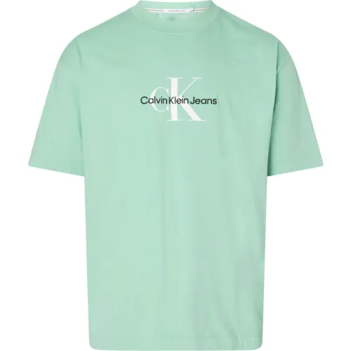 Calvin Klein Jeans , J30J323307 Short Sleeve T-Shirt ,Green male, Sizes: