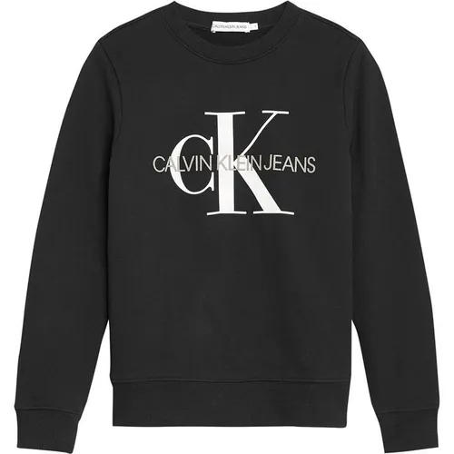 Calvin Klein Jeans Junior Boys Monogram Crew Neck Sweatshirt - Black